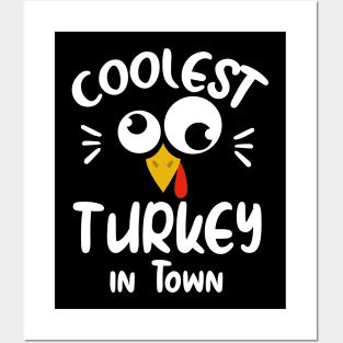 Coolest Turkey in Town Funny Tshirt for kids best gift for thanksgiving Posters and Art